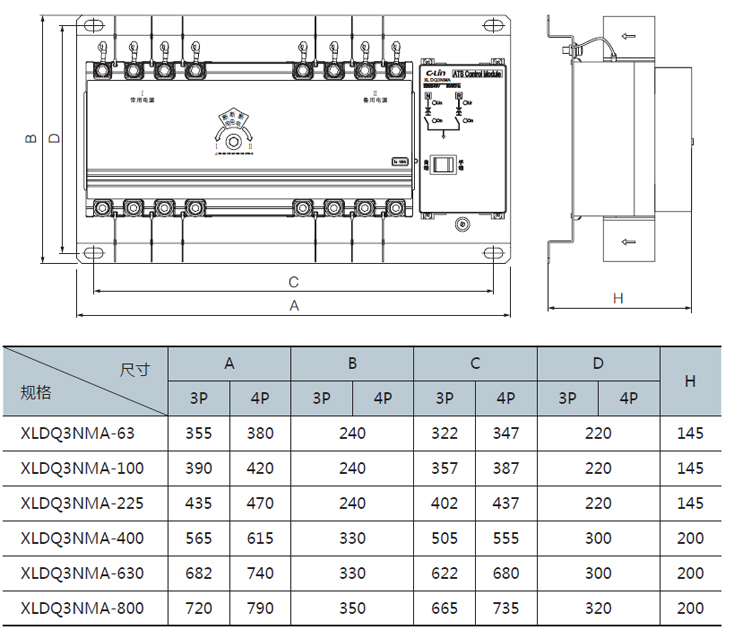XLDQ3NMB-外形及安装尺寸